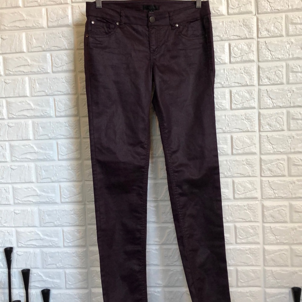 Fire Los Angeles shiny plum skinny jeans